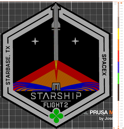 nave estelar prueba vuelo 2 parche by jdubya7 arte señales logos spacex espacio elon musk 3d print model - Mito3D