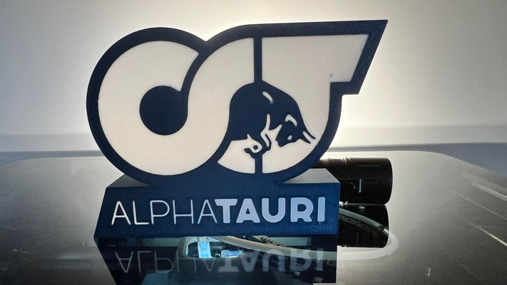 alphatauri f1 équipe led lumière boîte by glengri art panneaux logos alpha boite 3d print model - Mito3D