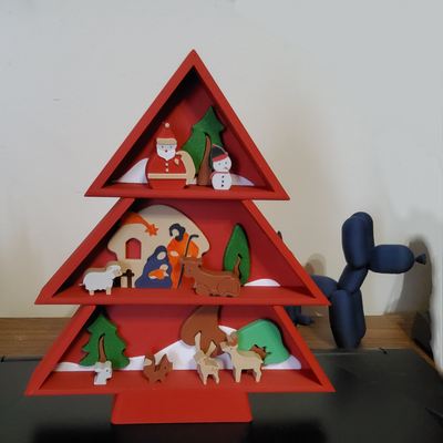 weihnachten landschaft baum by mimi zuhause haus dekoration haushalt feierlichkeiten diorama noel spielzeug kinder kind jouet enfant geschenk cadeau geburt krippe 3d print model - Mito3D
