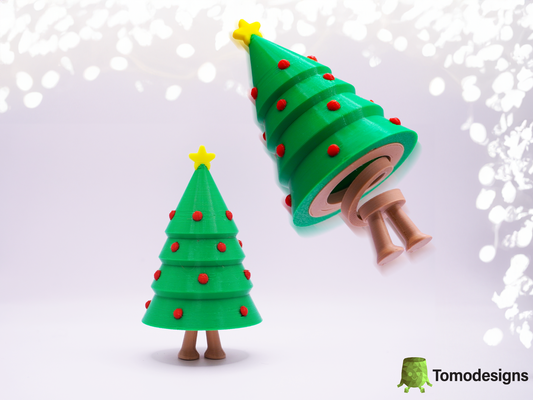 jumpy christmas tree by tomodesigns toys & games 2023 jumping jump toy cute trees decor jumps easy 3d print model - Mito3D