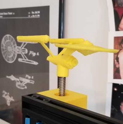 enterprise z axis spinner topper by maker dave hobby & diy electronics rod rotate star trek 3d print model - Mito3D