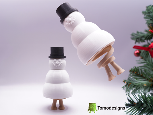 ürkek kardan adam by tomodesigns oyuncaklar oyunlar noel kar atlama oyuncak ilkbahar şirin eğlence komik atlar hava hediye 3d print model - Mito3D