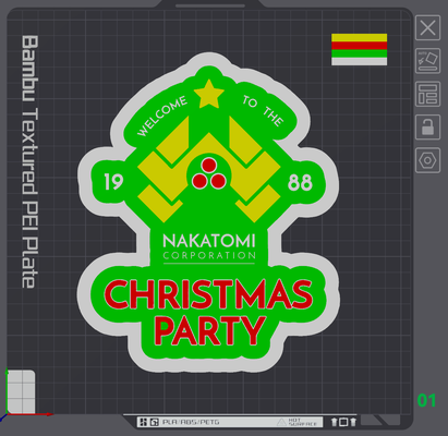 die hard nakatomi plaza christmas party wall art by angry mammoth 2d 3d print model - Mito3D
