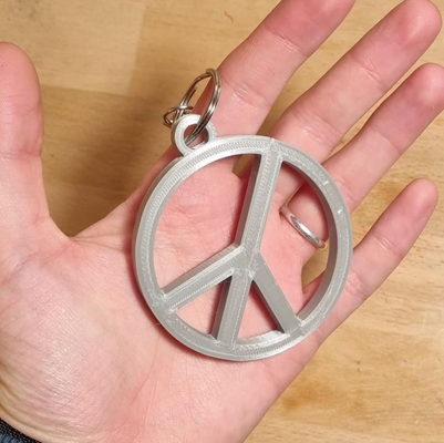 peace keychain by big simi fashion models accessories accessory 3d model 3dmodel key holder print charm decorative miniature gift idea ideas unique design collectible personalized personalizedkeychain sign 3d print model - Mito3D