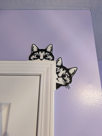 kitty cat door decoration by dakjones82 household decor art hanger cats funny cute decorations 3d print model - Mito3D