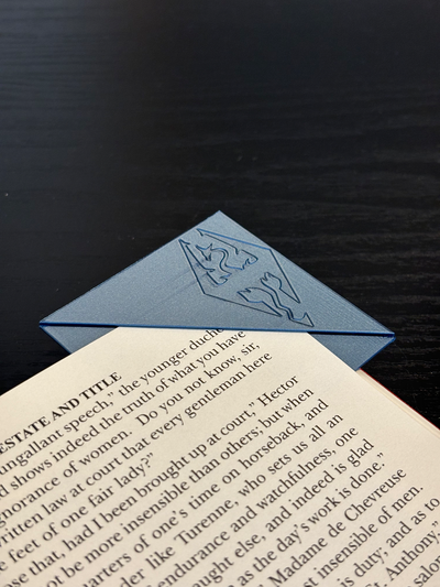 canto marca páginas skyrim by stevo99 passatempo faça marcador favoritos livro livros ler leitor lendo acessório 3d print model - Mito3D