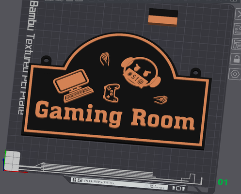 sign gamin room by traxendre art signs & logos game gaming decor makerlab christmas gift easy simple ams color 3d print model - Mito3D