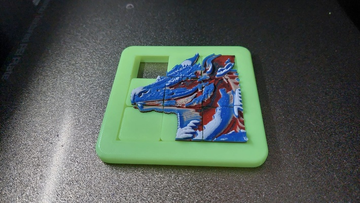 dragon sliding puzzle by trei d toys & games puzzles dragons slidingpuzzle 3d print model - Mito3D