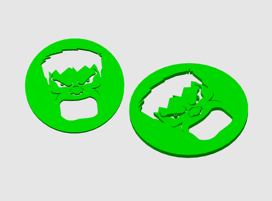 einfach hulk untersetzer untersetzer by criss24x7 kunst 2d logo wunder rächer 3d print model - Mito3D