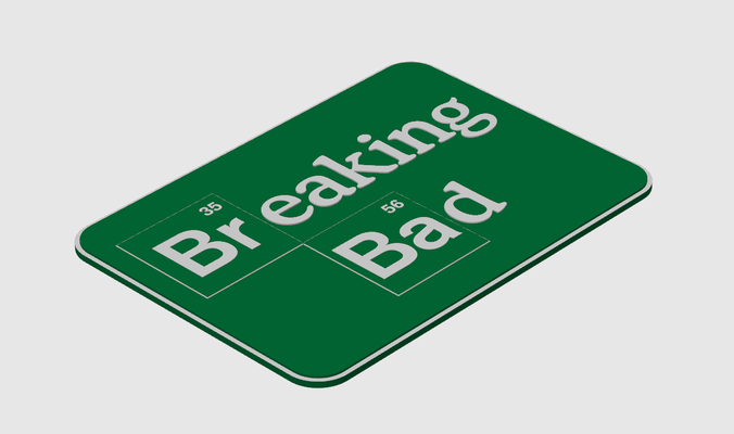 breaking bad logo by tom morton art 2d sign movie theater science 3d print model - Mito3D