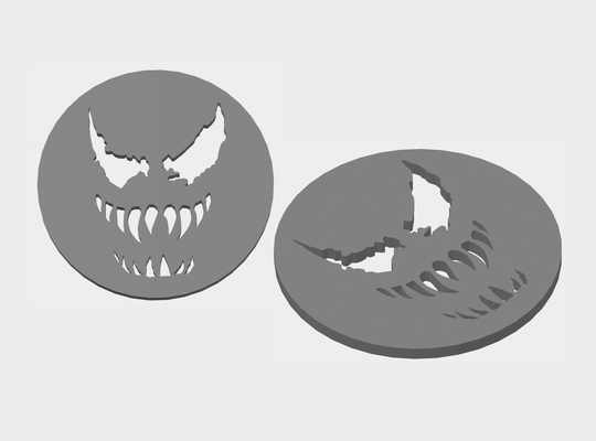simple venom coaster untersetzer by criss24x7 art 2d marvel design logo 3d print model - Mito3D