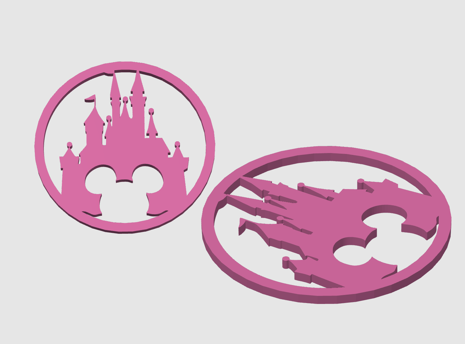 einfach disneyland untersetzer untersetzer by criss24x7 kunst 2d disney design logo 3D print model - Mito3D