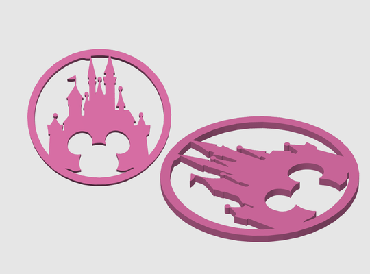 einfach disneyland untersetzer untersetzer by criss24x7 kunst 2d disney design logo 3d print model - Mito3D