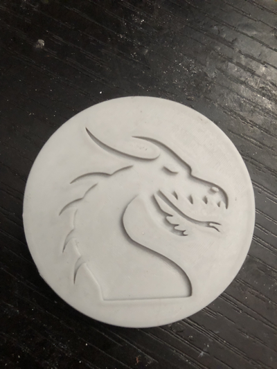 dragon monnaie remixé by mauvaise imprimante art badges 2d double face 3d print model - Mito3D