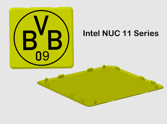 intel nuc 11 series bvb 09 logo by criss24x7 household office intelnuc deckel cover dortmund borussia computer case 3d print model - Mito3D