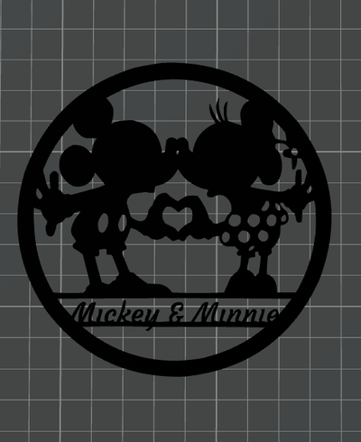 mickey minnie 2d by ana portelina kunst modelle 2dart dekor 3d print model - Mito3D