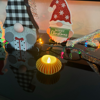 holiday christmas tea light holder by 4d maker lab household decor 3d print model - Mito3D
