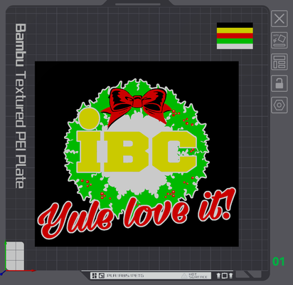 çarpık ibc yule aşk it logo duvar sanat by kızgın mamut 2d noel fatura murray 3d print model - Mito3D