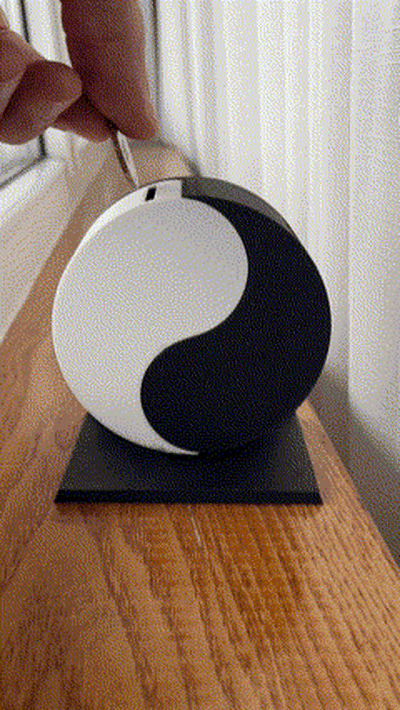 yin & yang - balance 2 sides piggy bank by florinv art models money mechanical coins piggybank ornament yinyang blackandwhite 3d print model - Mito3D
