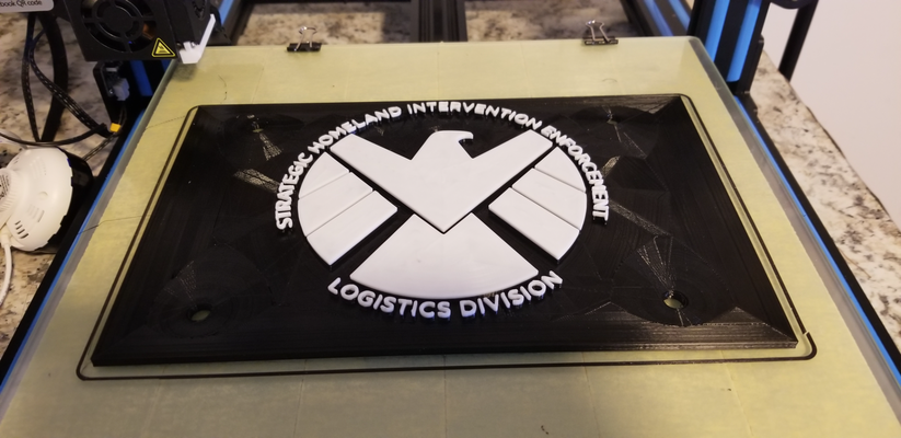 agents of shield logo license plate by maker dave props & cosplays marvel strategic homeland intervention enforcement logistics division 3d print model - Mito3D