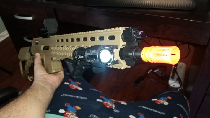 airsoft flash light mount picanny rail by maker dave hobby & diy sport outdoors 3d print model - Mito3D