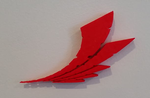 warframe rojo velo emblema by fabricante dave arte 2d montón pared hablar 3d print model - Mito3D