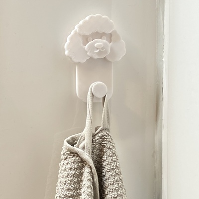 poodle towel hook remixed by leetpiet household decor dog hanger towelhook 3d print model - Mito3D