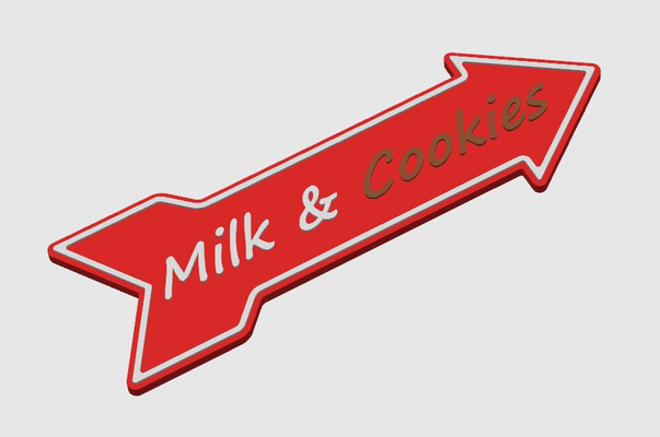 milk & cookies sign by carlson art signs logos santa christmas 3d print model - Mito3D