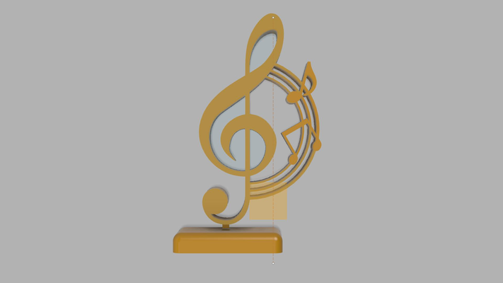 musical trofeo by pedro mono arte modelos música premio nota sol llave 3d print model - Mito3D