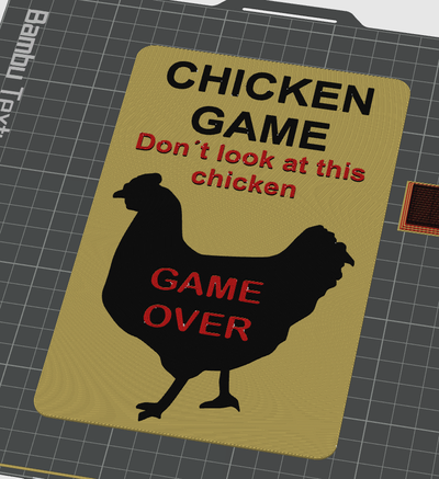 pollo juego by maestro impresión arte 2d divertido ams 3d print model - Mito3D