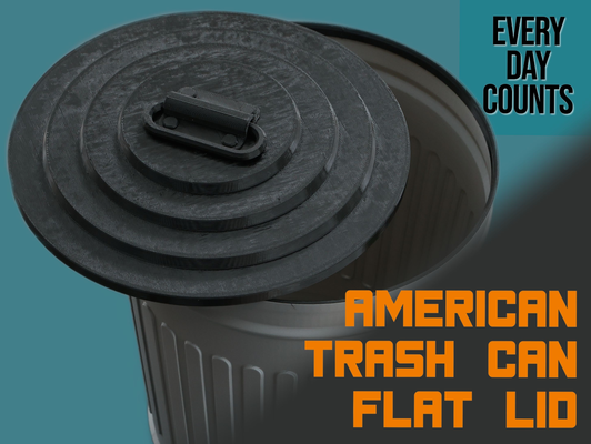 american style trash can - flat lid kit by day counts household house models 3d print model - Mito3D