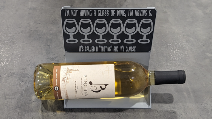 vino cartello cremagliera by minist3r domestico arredamento titolare supporto makemysign 3d print model - Mito3D