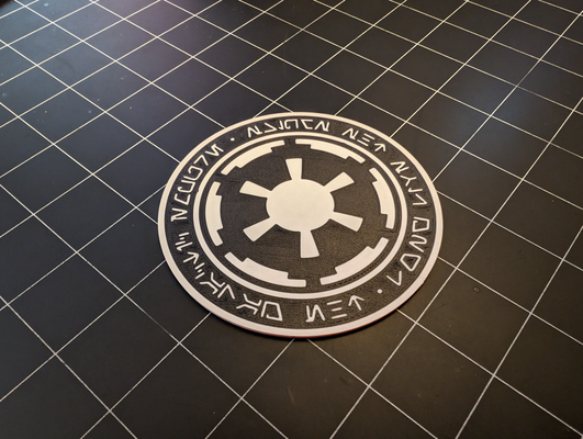 starwars coasters - galactic empire long live empire' emblem by partialrobot art signs & logos star wars aurebesh coaster logo 3d print model - Mito3D