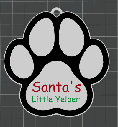 santa's yelper ornament by letzride haushalt feierlichkeiten santa weihnachten ornamente haustiere welpen hunde katzen 3d print model - Mito3D