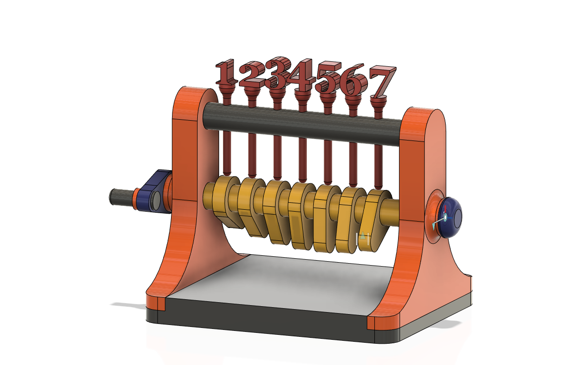 1 7 heben nocken mechanismus by fuhrmann wyatt spielzeuge spiele spielzeug mechanisch lehrreich motor bewegung kurbelwelle nockenwelle 1234567 hebenocken 3D print model - Mito3D