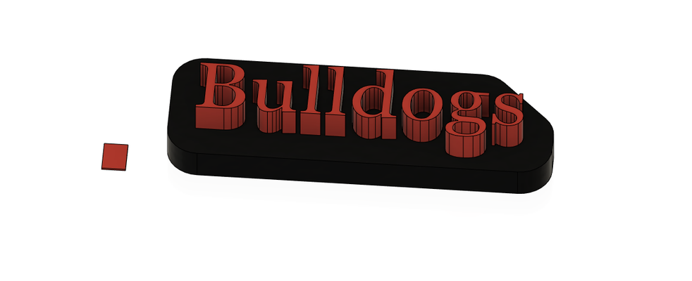 bulldoggen namensschild by fuhrmann wyatt mode modelle dual farben einzelextruder 2color zweifarbig doppelextruder tenlog bambu künstler einseitig 3d print model - Mito3D