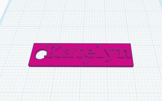 kate's first nametag by carter wyatt 3d printer accessories fun cool love heart kate katelyn 3d print model - Mito3D