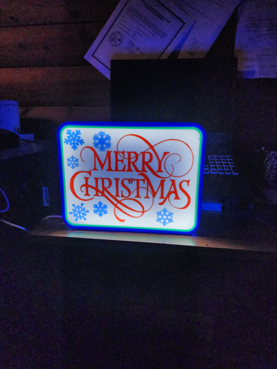 merry christmas light box by zacks3dprints household decor holiday happy holidays 3d print model - Mito3D