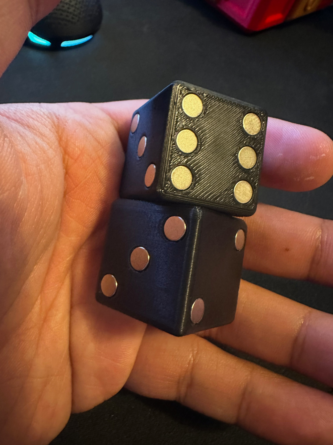 magnetic dice - fidget toy by roguedesigns3d toys & games fidgetcube fidgetdice magnet magnets stress anxiety relief 3D print model - Mito3D