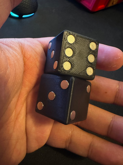 magnetic dice - fidget toy by roguedesigns3d toys & games fidgetcube fidgetdice magnet magnets stress anxiety relief 3d print model - Mito3D