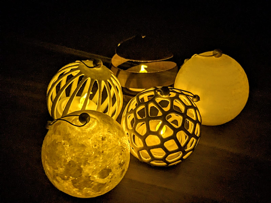 weihnachten serie teelicht baum ornament moon ball by haushalt dekor kugel 3d print model - Mito3D