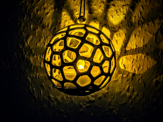 natale serie tealight albero ornament voronoi palla by g w domestico arredamento ornamento 3d print model - Mito3D
