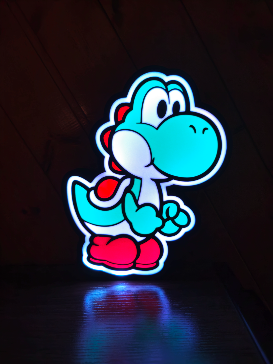 yoshi super mario led licht box by l3d kunst zeichen logos nintendo lampe almp tafel leuchtkasten 3D print model - Mito3D