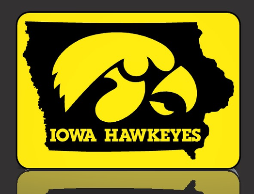 iowa hawkeyes by geek3designs household decor ncaa lightbox lamp led light 3d print model - Mito3D