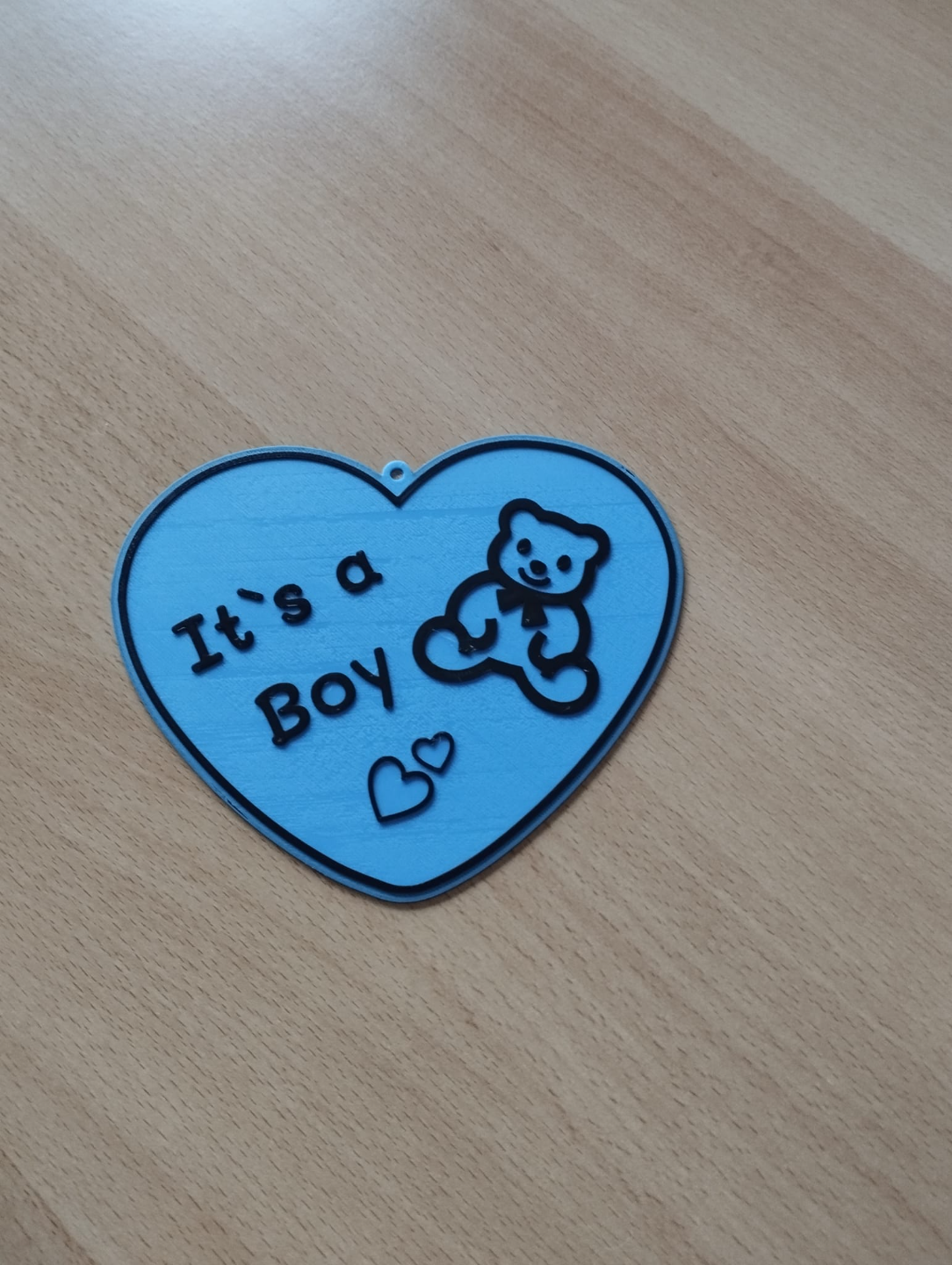 shield sign a boy by apropo art signs & logos baby bear happy heart junge schild herz br 3D print model - Mito3D