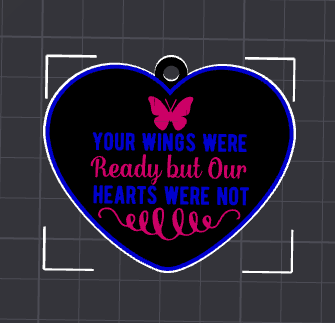 heart key chain remixed by ri printing art signs & logos 3D print model - Mito3D