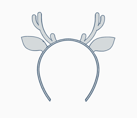 christmas reindeer horns by tomo3d household festivities headband xmas 3d print model - Mito3D
