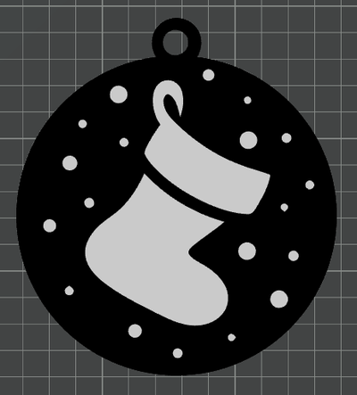 stocking christmas ornament by ben art 2d ams ready 3d print model - Mito3D