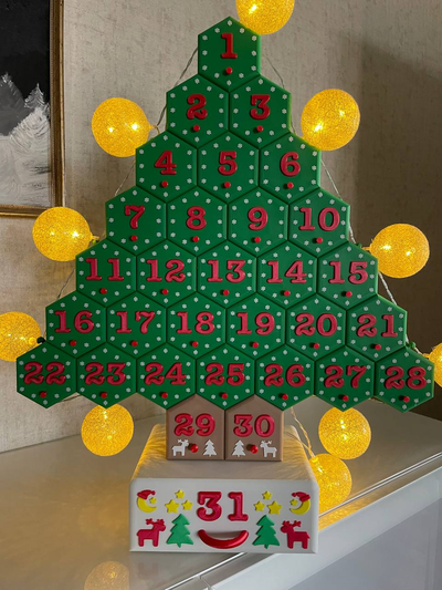 natal árvore advento calendário by schism413 casa decoração natal 3d print model - Mito3D