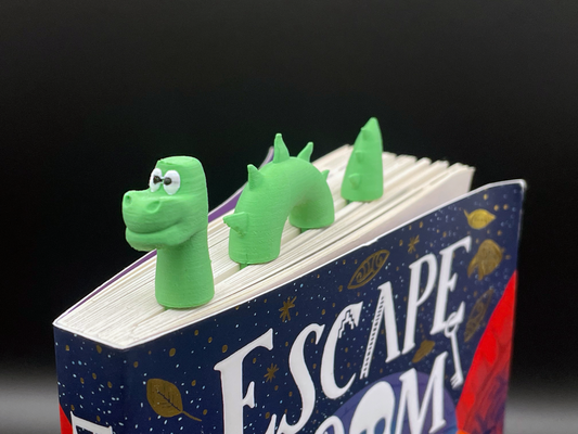 locky bookmark by stag 3d miniatures creatures books reading stockingfiller xmas christmas kids stocking fun dragon 3d print model - Mito3D